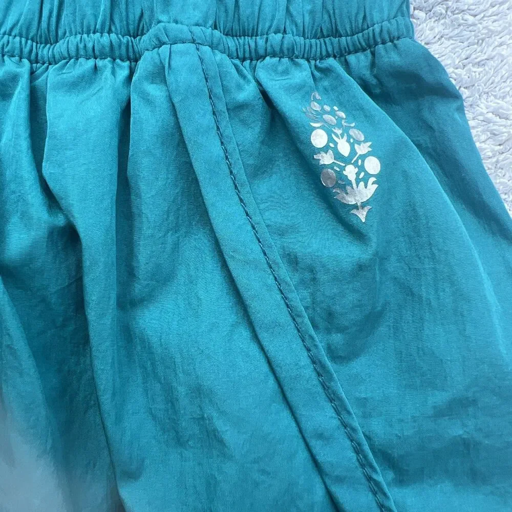 Free People Dolphin Hem Shorts S Teal Lined Lightweight Gym Lounge Coast…